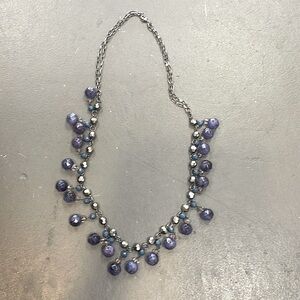 LOFT COSTUME JEWELRY PURPLE AND BLUE BEADED NECKLACE